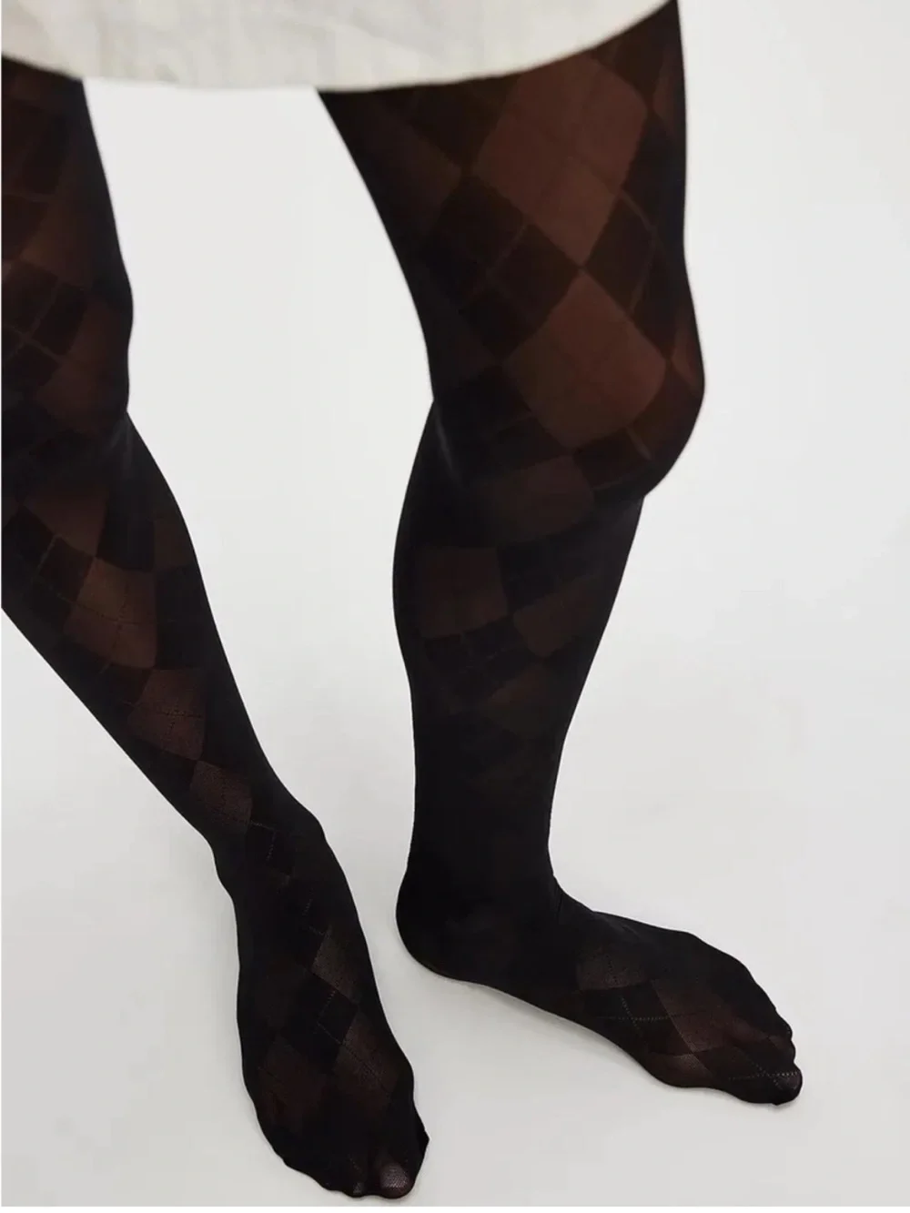 NWT Free People Allure Argyle Tights Size Medium / Large